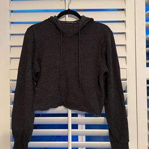 Brandy Melville cropped grey hoodie